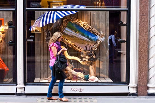 Supporting image woman outside shop