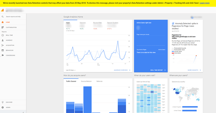 google analytics screnshot