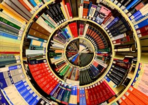 A spiral of books