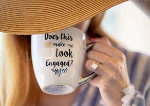 Woman drinking from a mug