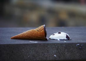 Ice cream on floor