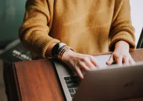 Woman using a laptop