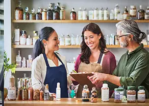 People looking at natural health products